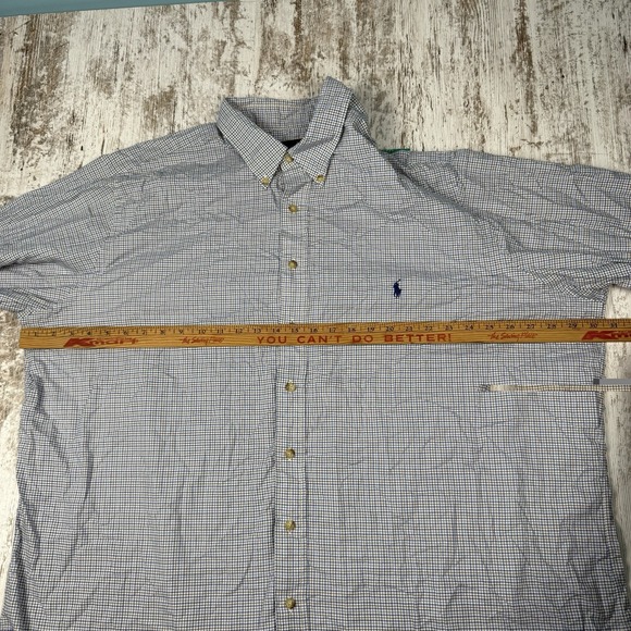 Polo Ralph Lauren Button‎ down Men's Sz 3XLT Plaid Long Sleeve Dress Shirt Dad - Picture 7 of 9